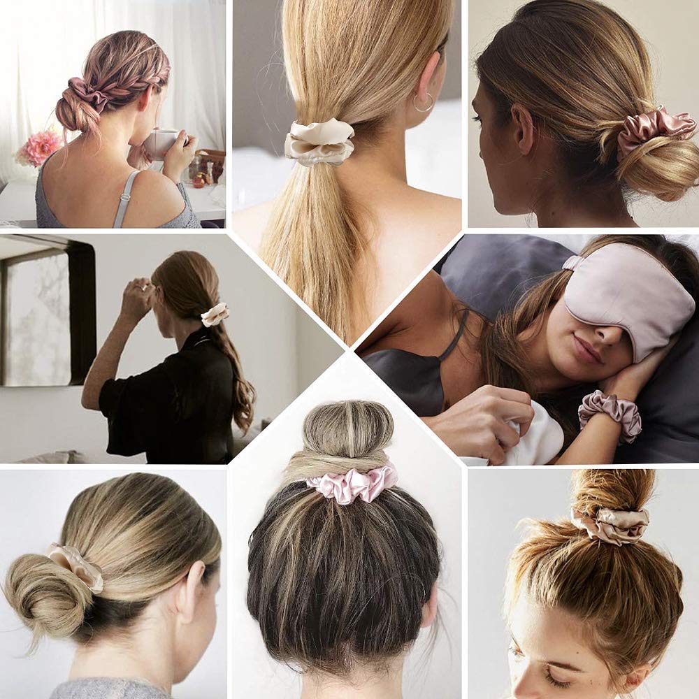 Scrunchies Women Hair Ties - Big Silk Satin Scrunchy Hair Bands Elastic Hair Accessories Soft Large Scrunchies For Vsco Girl Women