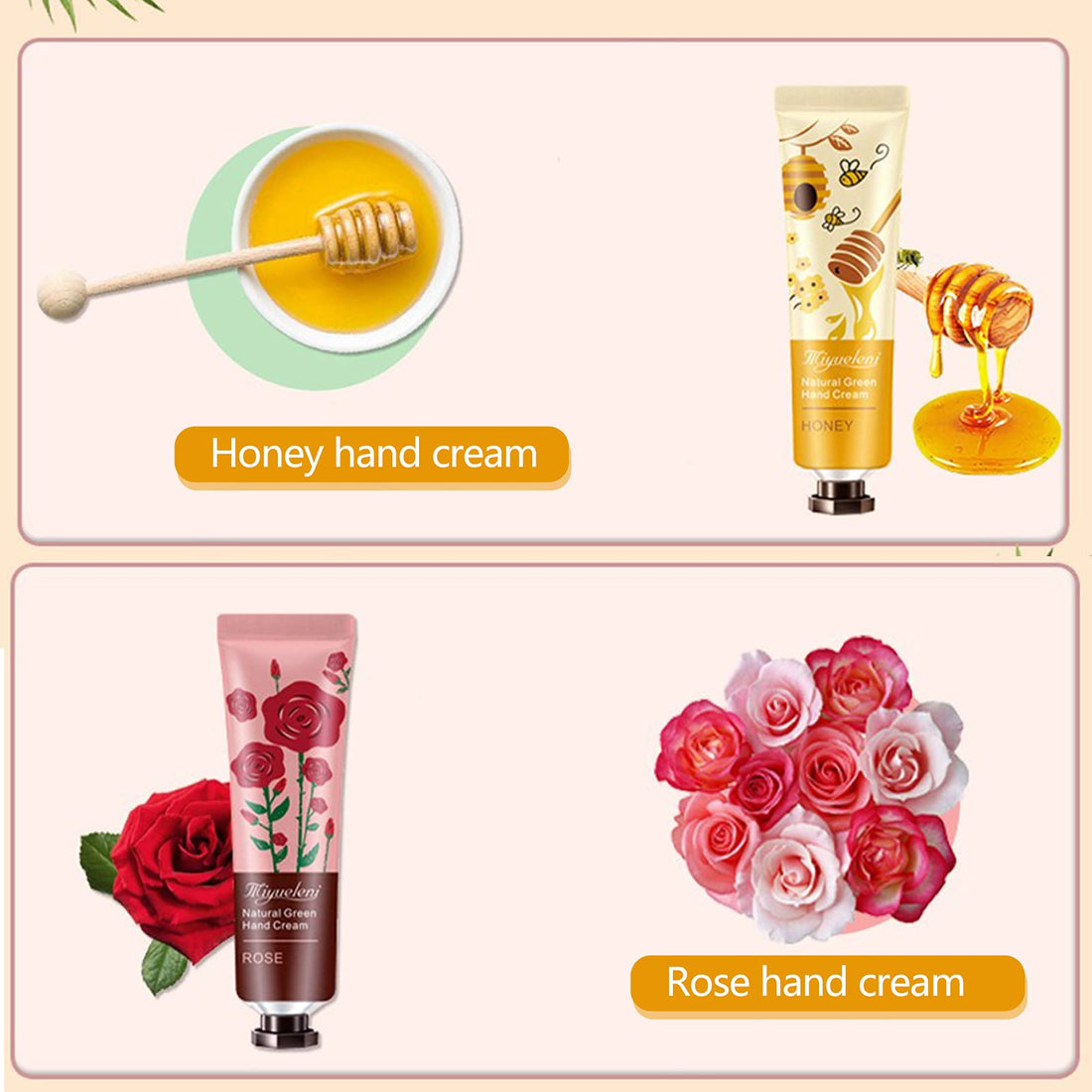 BONNIESTORE 10 Pack Plant Fragrance Hand Cream, Moisturizing Hand Care Cream Travel Gift Set With Natural Aloe And Vitamin E For Women Bridesmaid-30ml