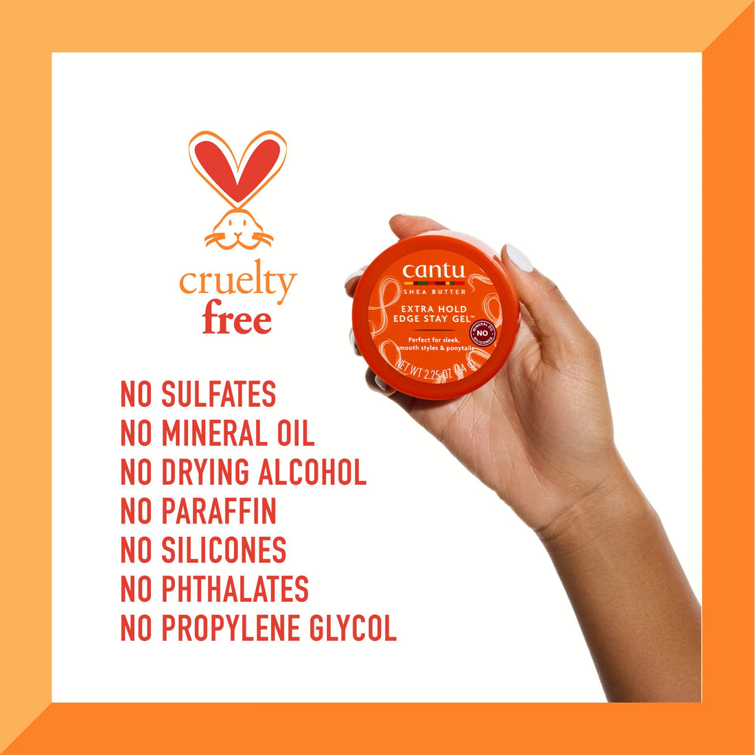 Cantu Extra Hold Edge Stay Gel with Shea Butter, 2.25 oz