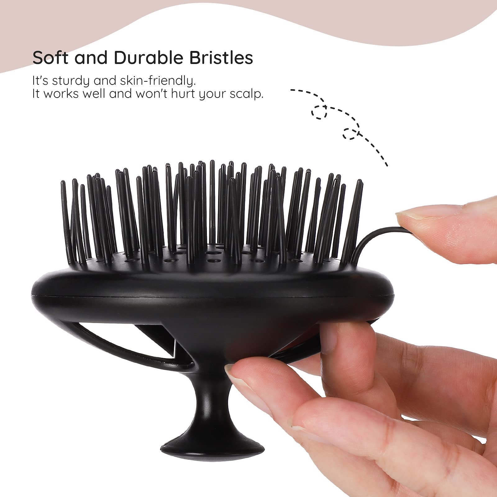 Segbeauty Shampoo Brush, 2 pcs Scalp Massager Floriated Shower Comb Long Short Teeth Set for Curly Hair, Scalp Massage Brush for Hair Growth Beard Brush Pet Grooming Wet Dry Hair Care Brushes Black