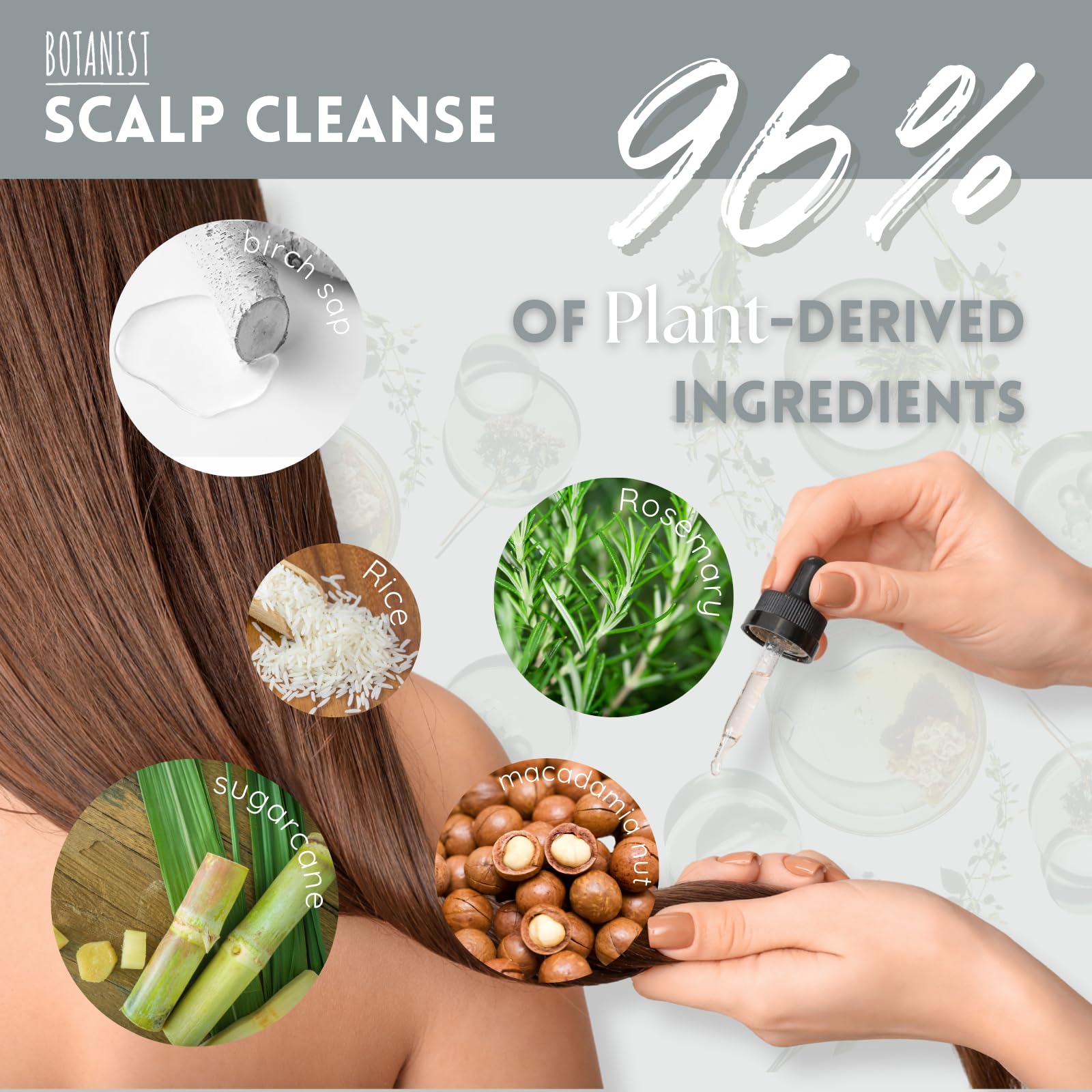 BOTANIST Organic Shampoo for Dry & Itchy Scalp Hair Women & Men, Clarifying Shampoo with Rosemary Extracts & Birch Water from Japan, Sulfate & Silicone Free, LIME& GREEN LEAF, 15.5 Fl Oz