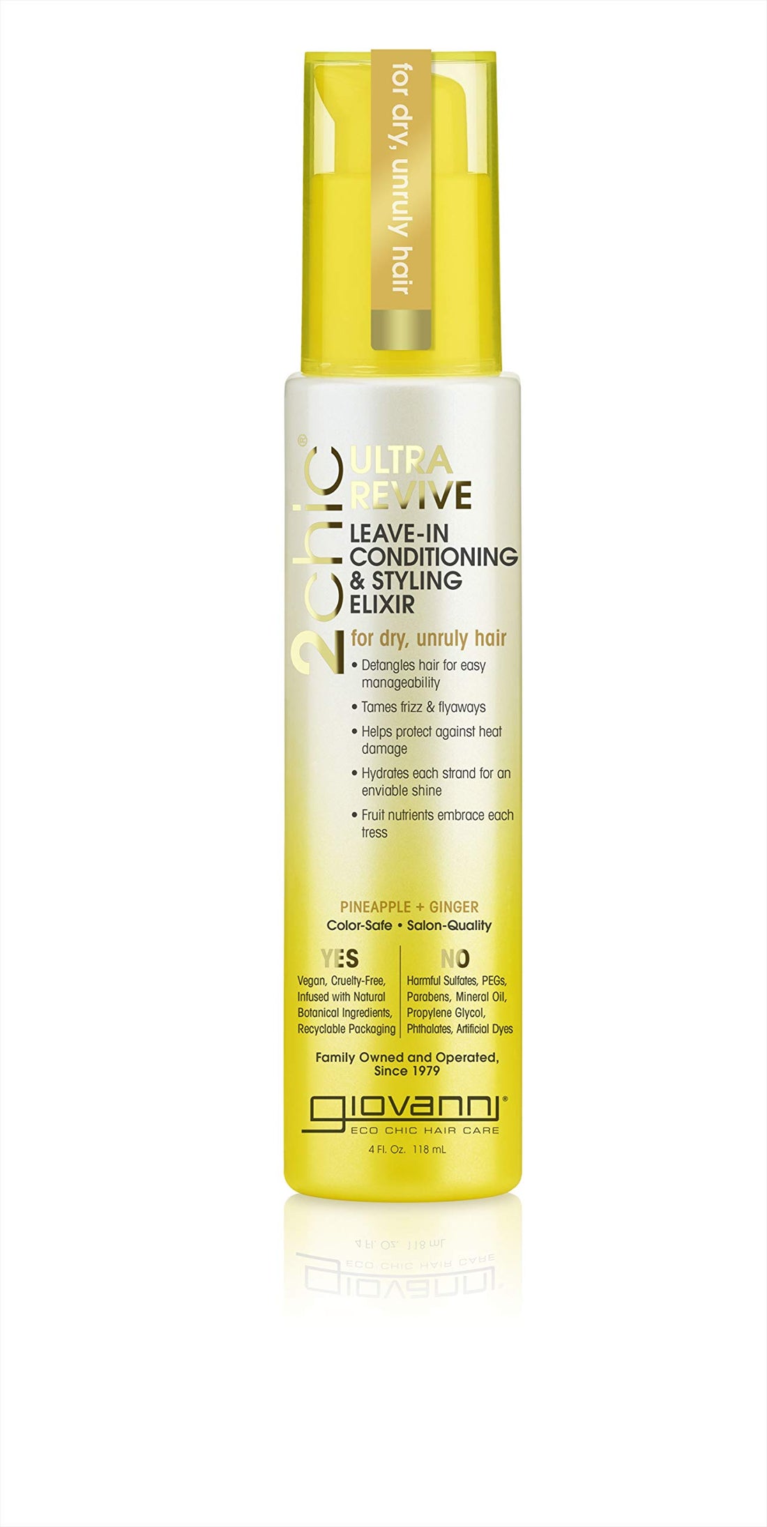 Giovanni Cosmetics Ultra Revive Leave-in-Elixir Pineapple & Ginger, 4 Oz (Pack of 1)