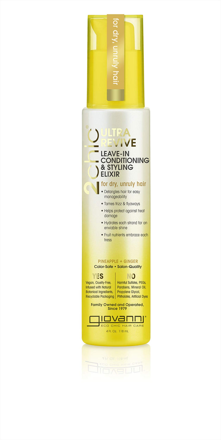 Giovanni Cosmetics Ultra Revive Leave-in-Elixir Pineapple & Ginger, 4 Oz (Pack of 1)