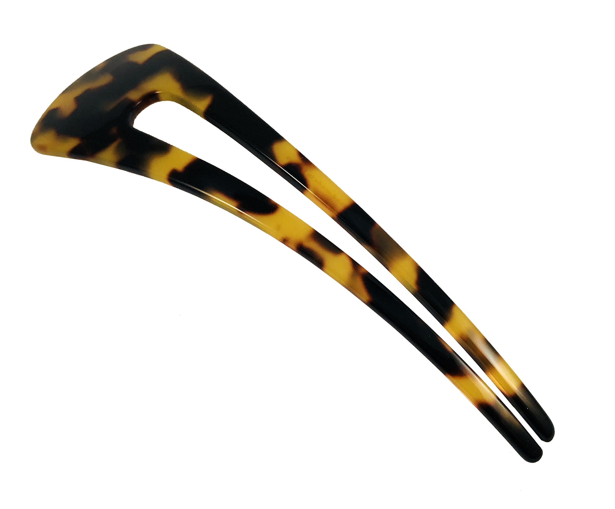 French Amie Grace Long Tokyo Large Handmade Cellulose Acetate Chignon Bun Holder U Hair Pin Stick (Tokyo)