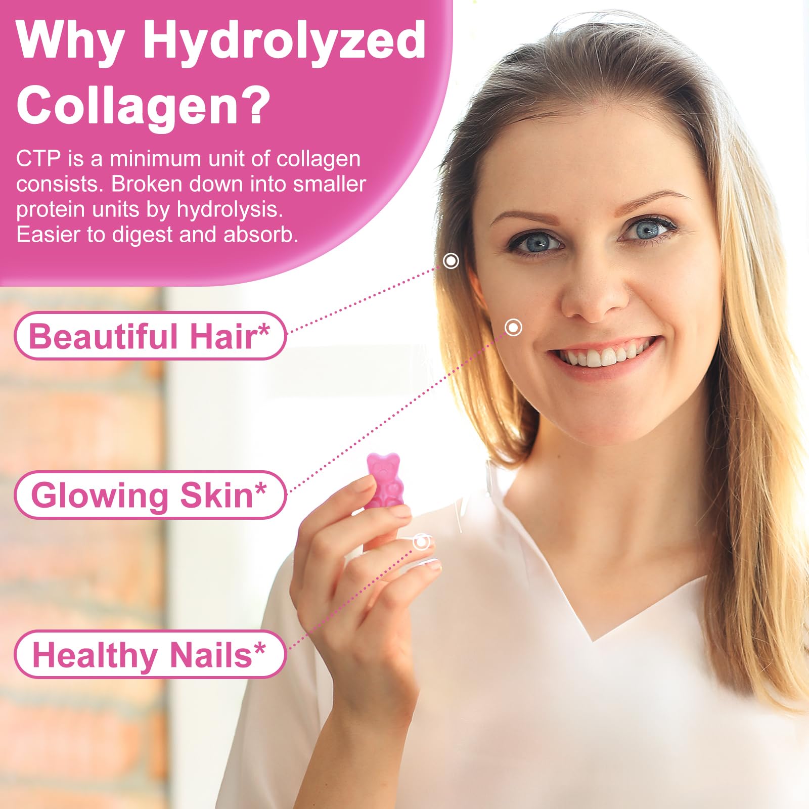 Multi Collagen Peptides Gummies, Type I, II, III, V, X - Hydrolyzed Collagen Peptides with Biotin, Hyaluronic Acid, Supports Healthy Skin, Strong Nails & Thick Hair, 60 Count, 2 Pack