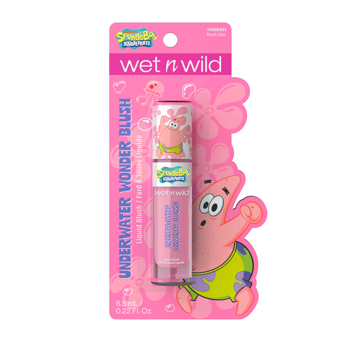wet n wild SpongeBob Underwater Wonder Liquid Blush, Buildable Shimmery Gel Formula with Seamless Blend & Matte Finish – Rock Star