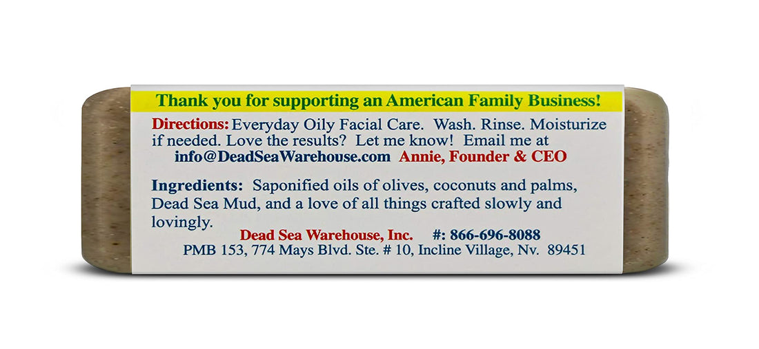Dead Sea Warehouse – Amazing Minerals Mud Intensive Facial Care Bar – 5.2 OZ – Dead Sea Mud Soap – All Natural – Oily Skin Deep Cleanser – 2-Pack