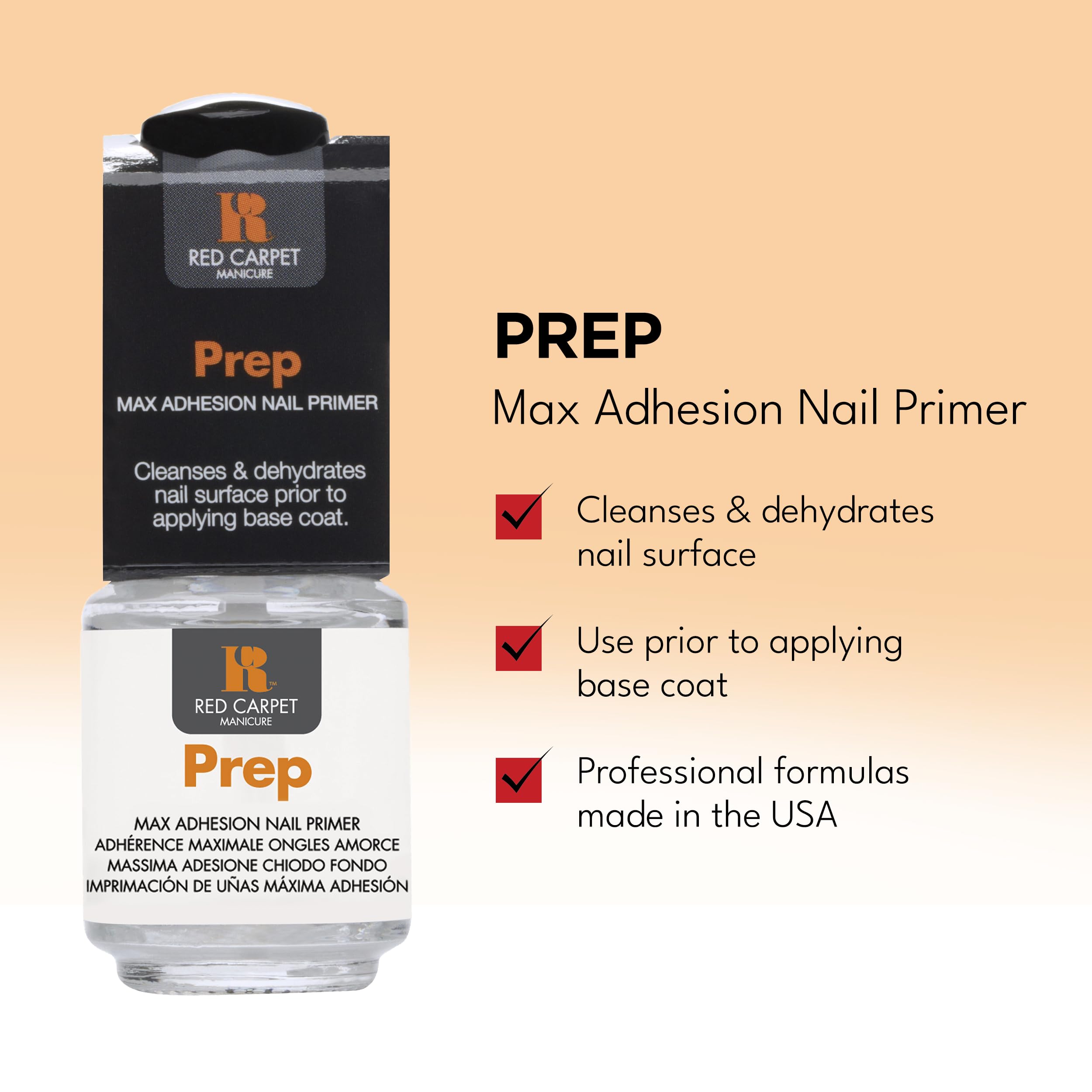 NEW Red Carpet Manicure Prep Max Adhesion Sanitizer for LED UV Gel Nail Polish