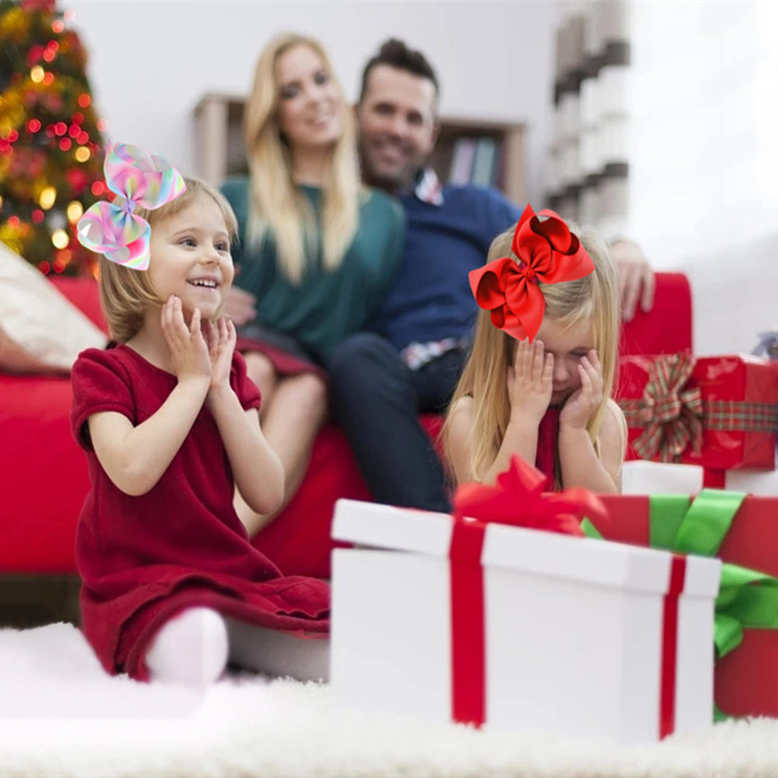 Eyegla Hair Bows For Girls Large Bow Hair Clips Girl Hair Bows For Hair 8 Inch Grosgrain Ribbon Hair Accessories Pack of 12 Color