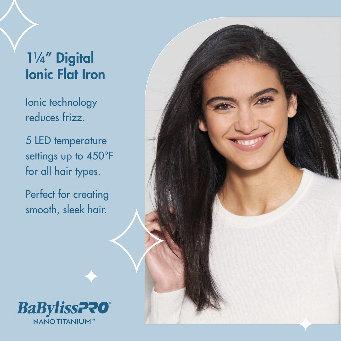 BaBylissPRO Nano Titanium-Plated Straightening Iron, 1-1/4