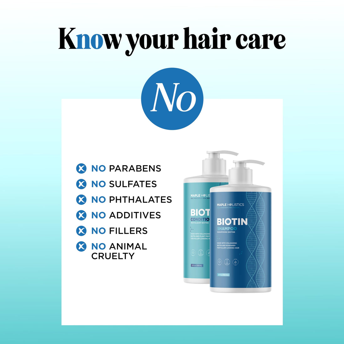 Rosemary Biotin Shampoo and Conditioner Set - Volumizing Shampoo and Conditioner for Thinning Hair for Women & Men with Nourishing B Vitamins - Color Safe Sulfate Paraben & Silicone Free (25 Fl Oz)