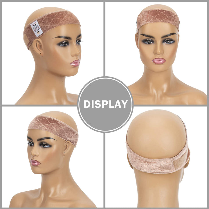 gexworldwide GEX Wig Grip Band Adjustable Velvet Non-Slip Breathable Head Band to Keep Wig Secured and Prevent Headaches (Tan)