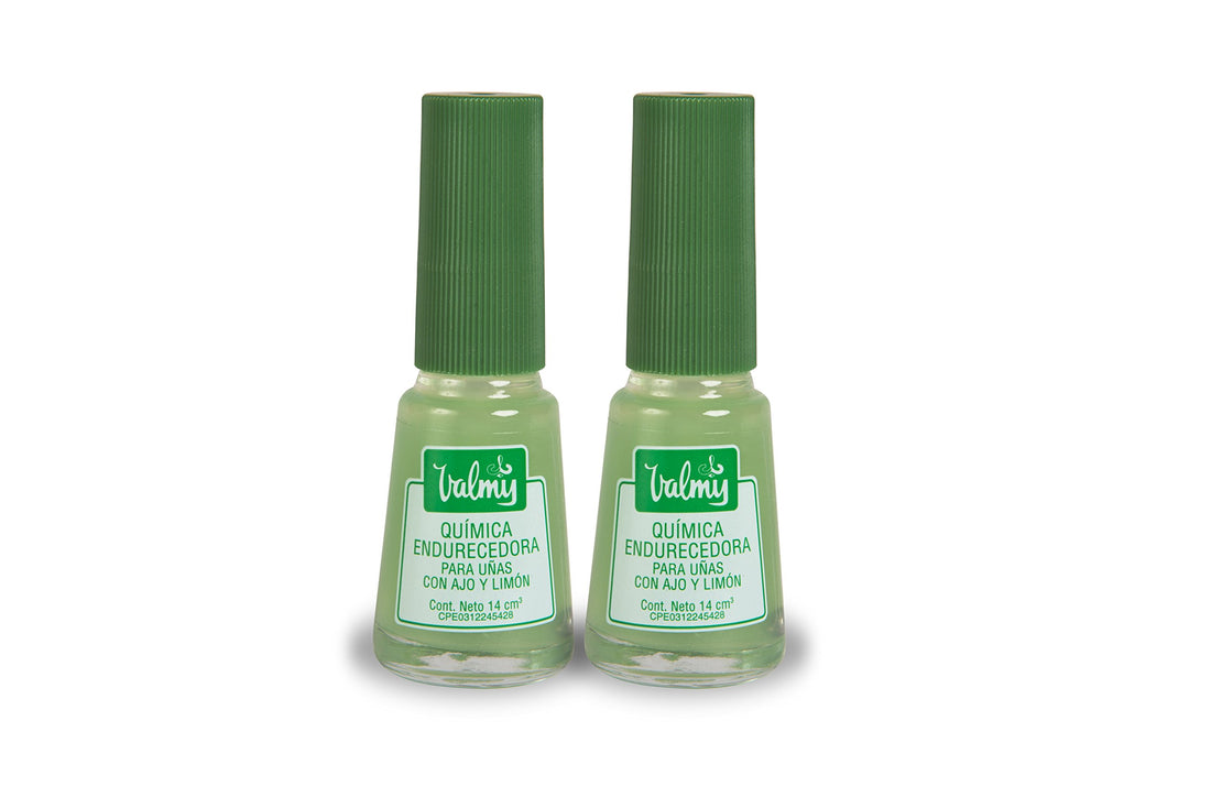 2 Pack: Valmy Lemon & Garlic Quimica Endurecedora - Nail Hardener And Whitening Polish Treatment - Pack Of 2