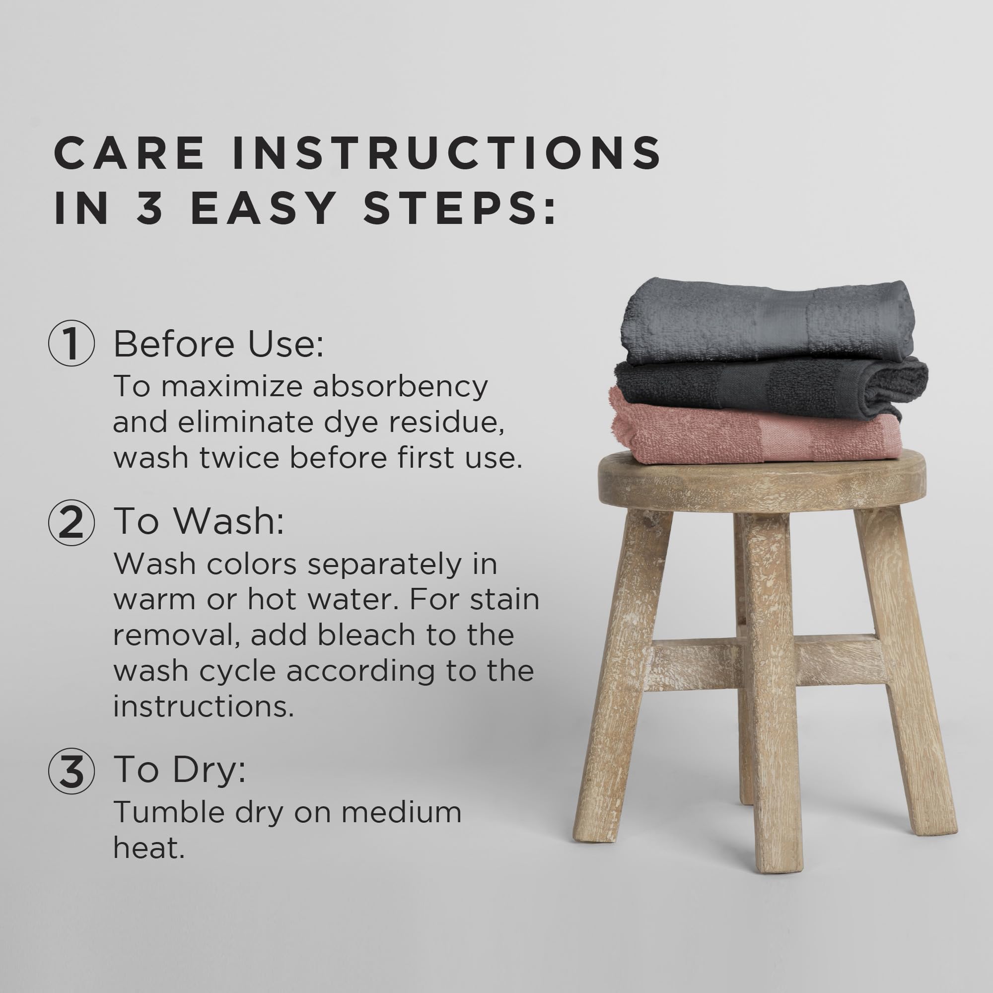 FROMM COLOR STUDIO BLACK COLORSAFE COTTON TOWEL 12 PACK