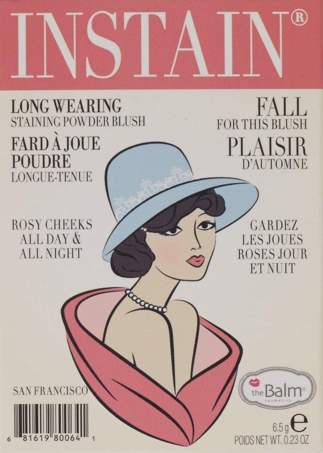 The Balm In Stain Blush, Toile Strawberry, 0.23 Ounce