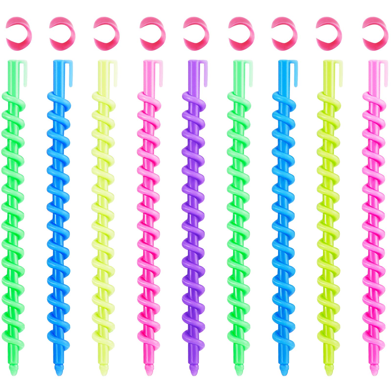 WILLBOND 40 Pieces Hair Perm Rod Spiral Rod Plastic Long Barber Hairdressing Styling Curling Perm Rod Hair Rollers Salon Tools for Women