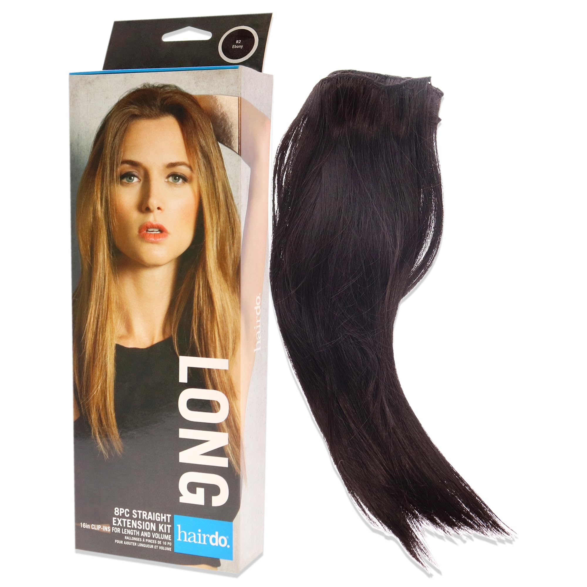 Hairdo Straight Extension Kit - R2 Ebony For Women 8 x 16 Inch Hair Extension