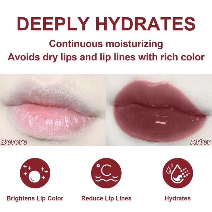 2PCS Almost Lipstick Tinted Lip Balm, Hydrating Black Lipstick Honey Natural Glossy Sheer Lip Balm, Moisturizing Black Candy Lipstick Makeup Lip Care Balm for Repairing Dry Lips(SET A)