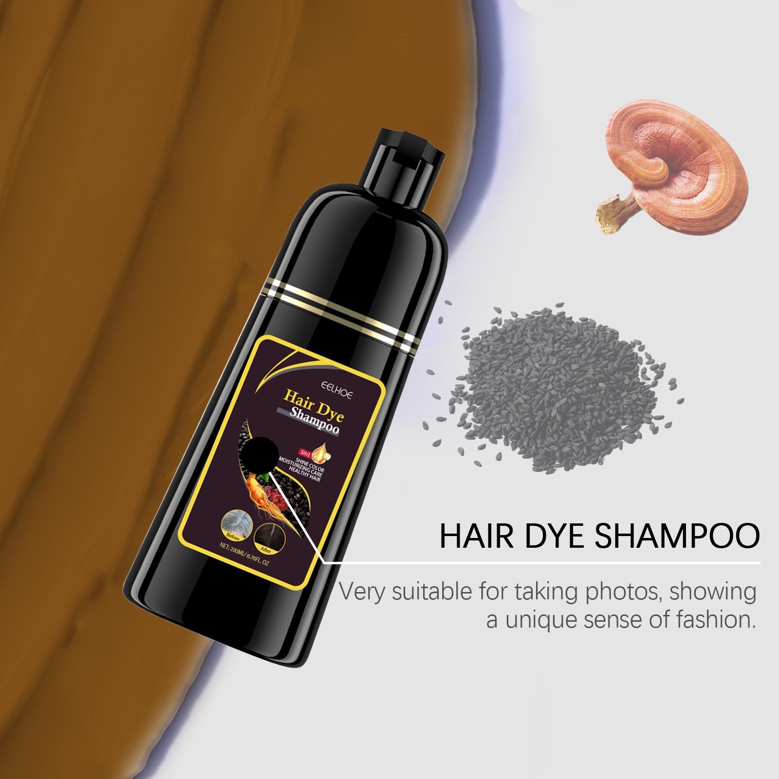 GHFCZOO Natural Brown Hair Coloring Shampoo - Magic Instant 3-in-1, Nourishing Long-Lasting High Coverage for Women in Minutes