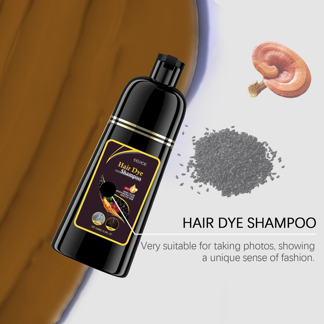 GHFCZOO Natural Brown Hair Coloring Shampoo - Magic Instant 3-in-1, Nourishing Long-Lasting High Coverage for Women in Minutes