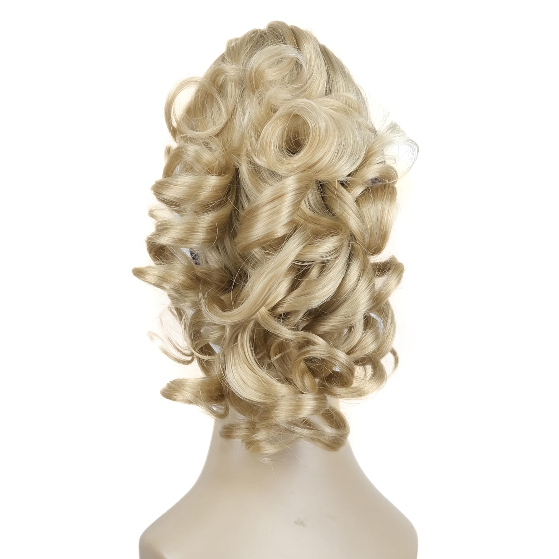 Lydell 12Hair Piece Ponytail Extension Curly Curled Nature Looking Heat-Resisting Different Colors (Bright Golden Blonde)