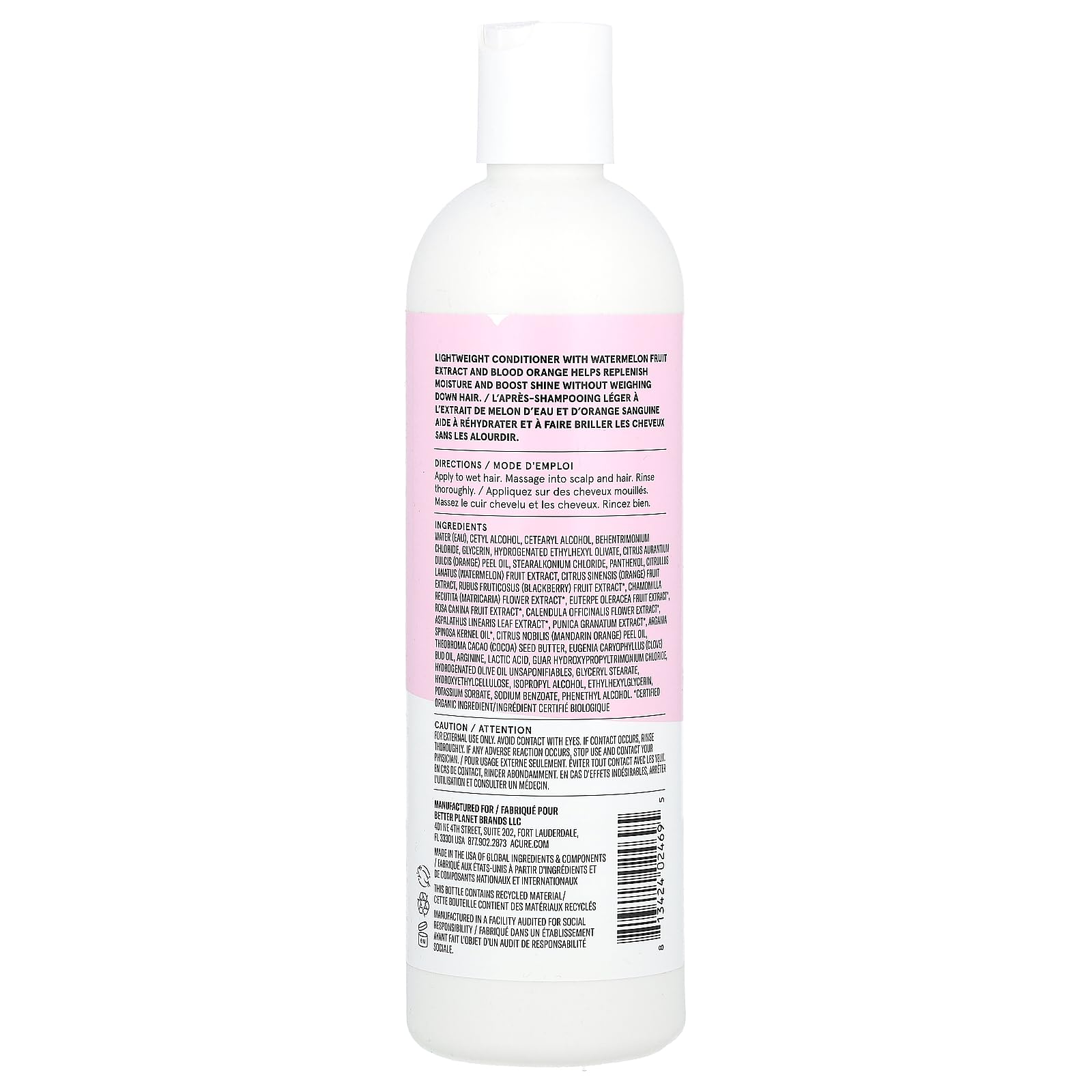 Acure Balance + Reset Conditioner | Featuring Watermelon Fruit Extract & Blood Orange to Help Refresh & Reset Hair, 12 Fl Oz