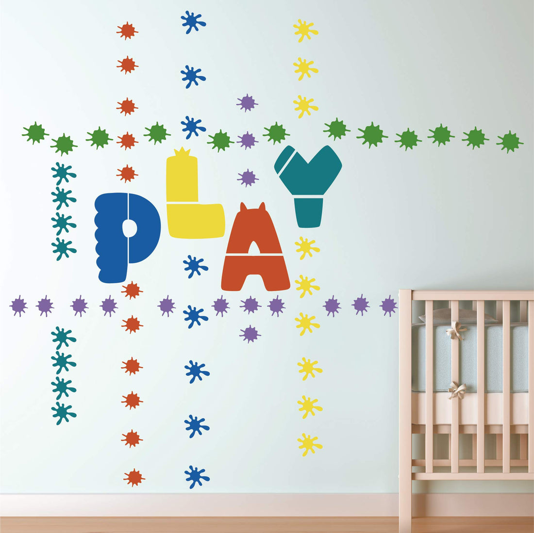 Paint Splatter Wall Decal-Ink Splotch Vinyl Stickers for Toddler Boys Girls Kids Room Bedroom Playroom Decor
