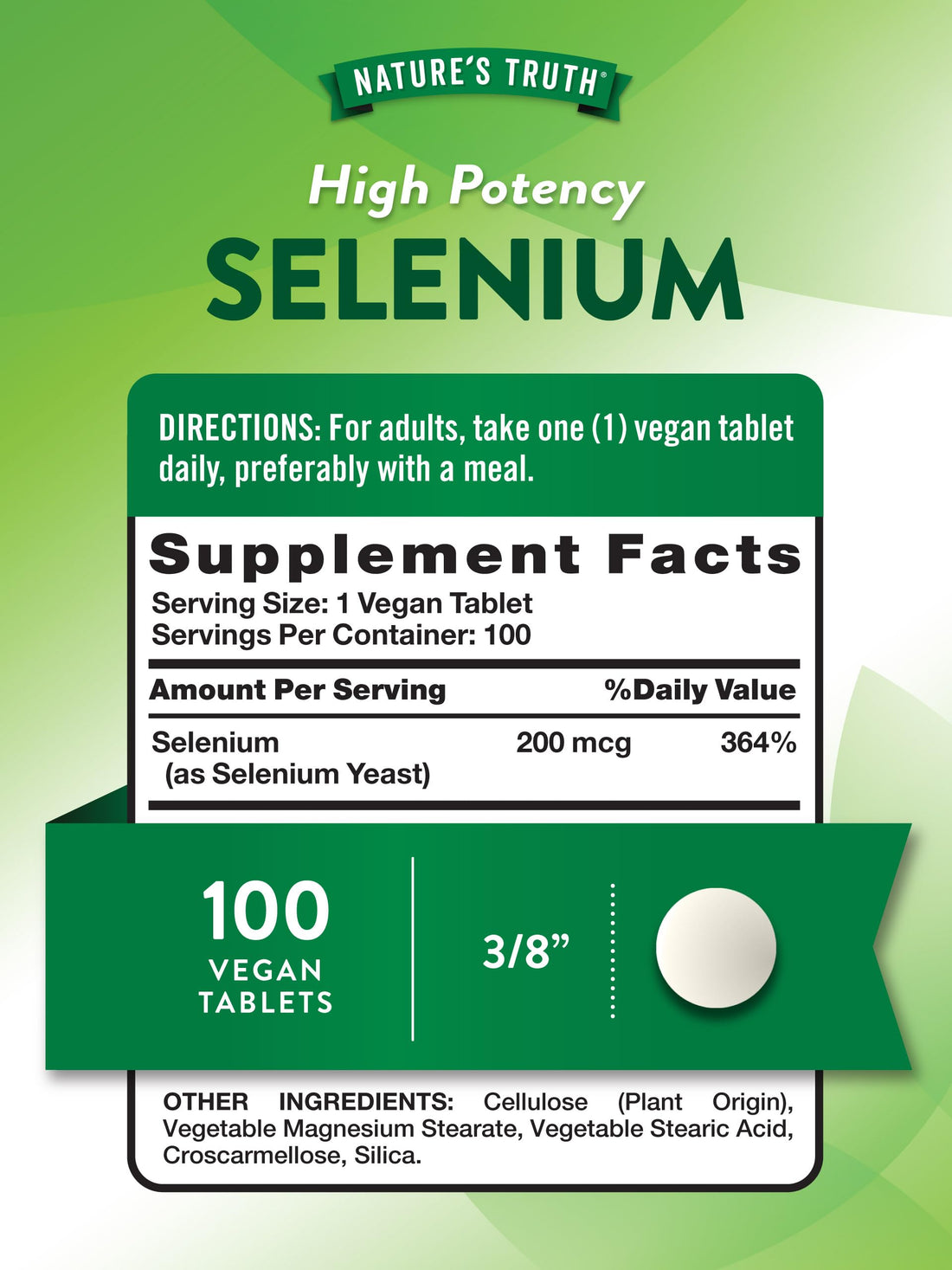 Nature's Truth Selenium 200mcg | 100 Tablets | High Potency | Vegan, Non-GMO & Gluten Free Supplement
