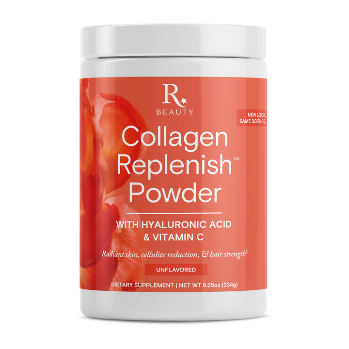 Reserveage Nutrition Collagen Replenish Powder with Hyaluronic Acid & Vitamin C - No-Taste Collagen for Radiant Skin Care, Hair Growth & Cellulite Reduction - Mixes Easily - 8.25 oz