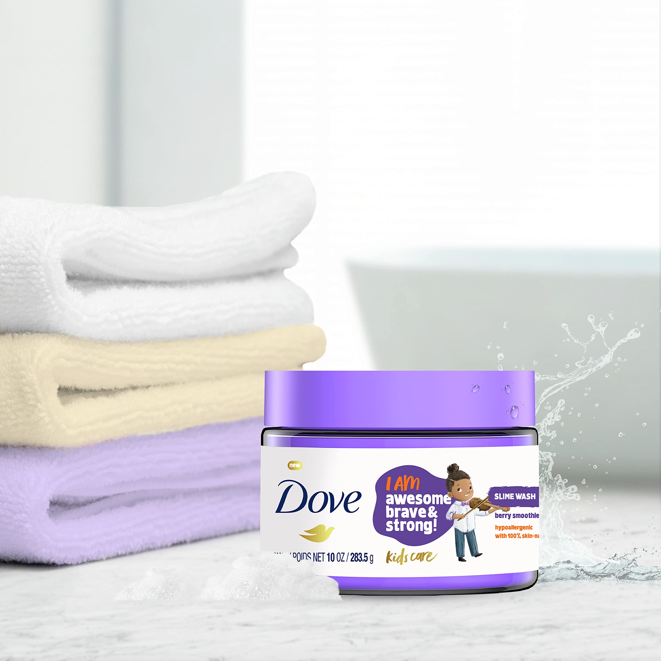 Dove Kids Care Slime Body Wash For Kids Berry Smoothie Hypoallergenic Skin Care 10 oz