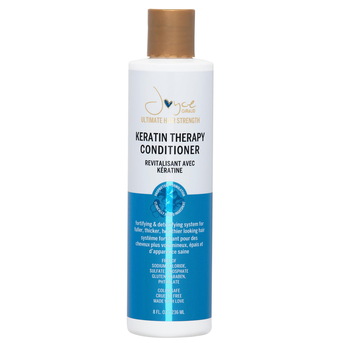 Miracle Elixir Collection Joyce Giraud Ultimate Hair Strength Keratin Therapy Conditioner, with Cynatine & Pure4 Oils, 8 Oz