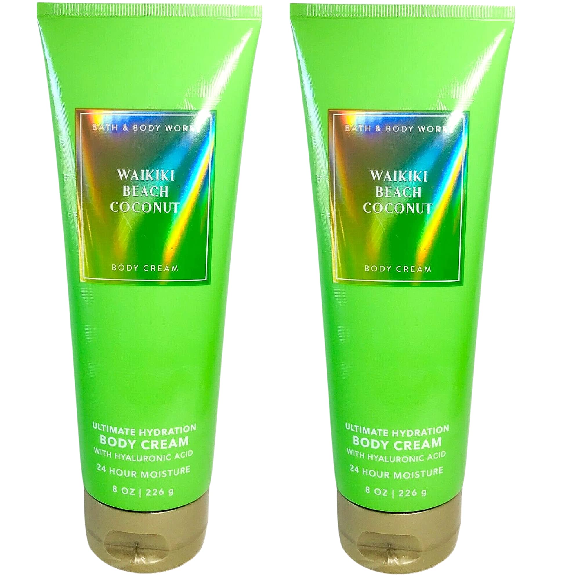 Bath and Body Works Gift Set of of 2 - 8 oz Body Cream - (Waikiki Beach Coconut)