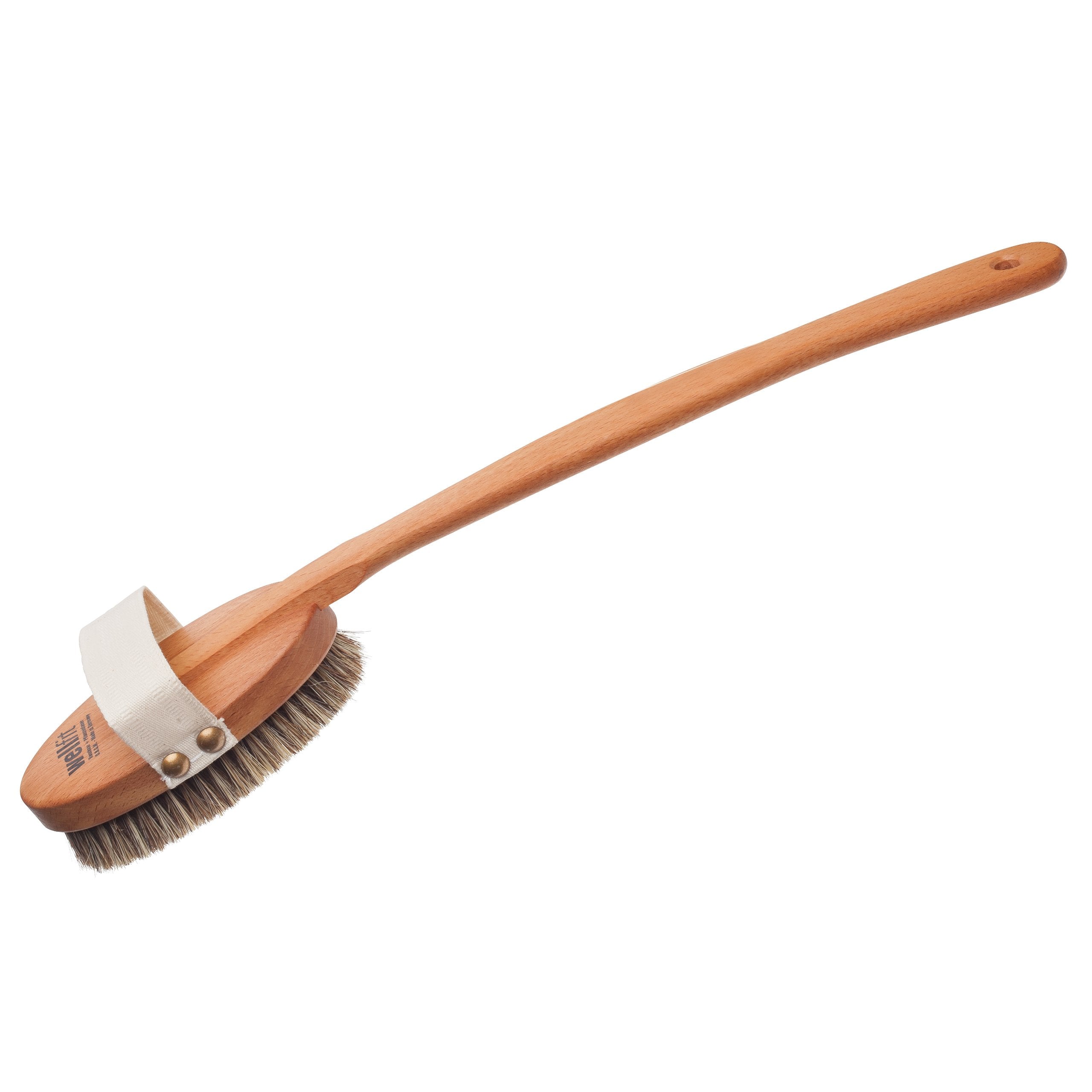 Steamed Beechwood with Horsehair/Fiber Bristles : Burstenhaus Redecker Wellfit Bath Brush with Removable Steamed Beechwood Handle and Mixed Horsehair and Plant Fiber Bristles, 17-1/2 Inches Long