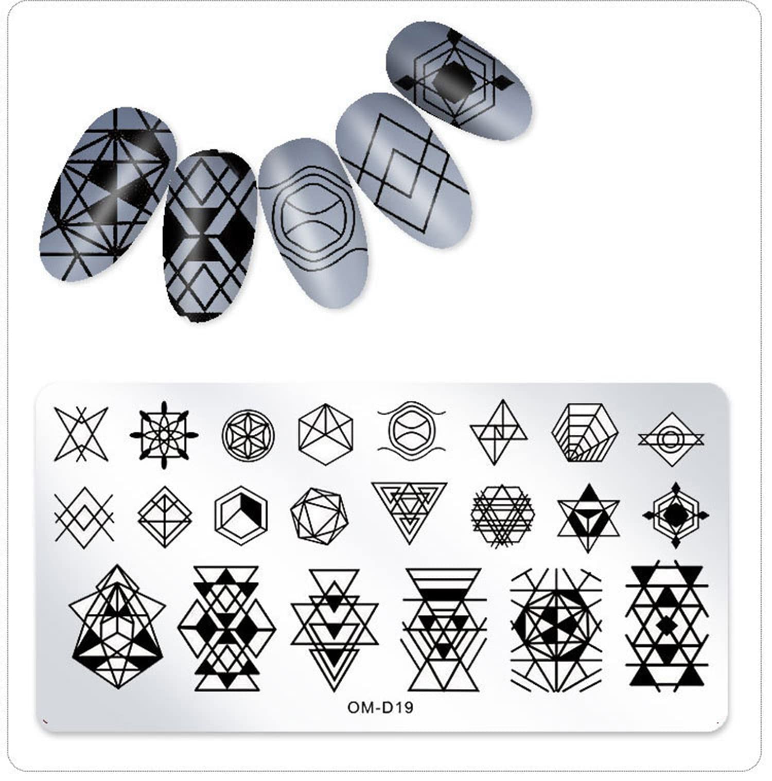WOKOTO 6Pcs Nail Art Stamping Plates With Nail Stamper And Scraper Kit Geometry Unicorn Animal Flower Image Templates Stamping Nail Art Tools