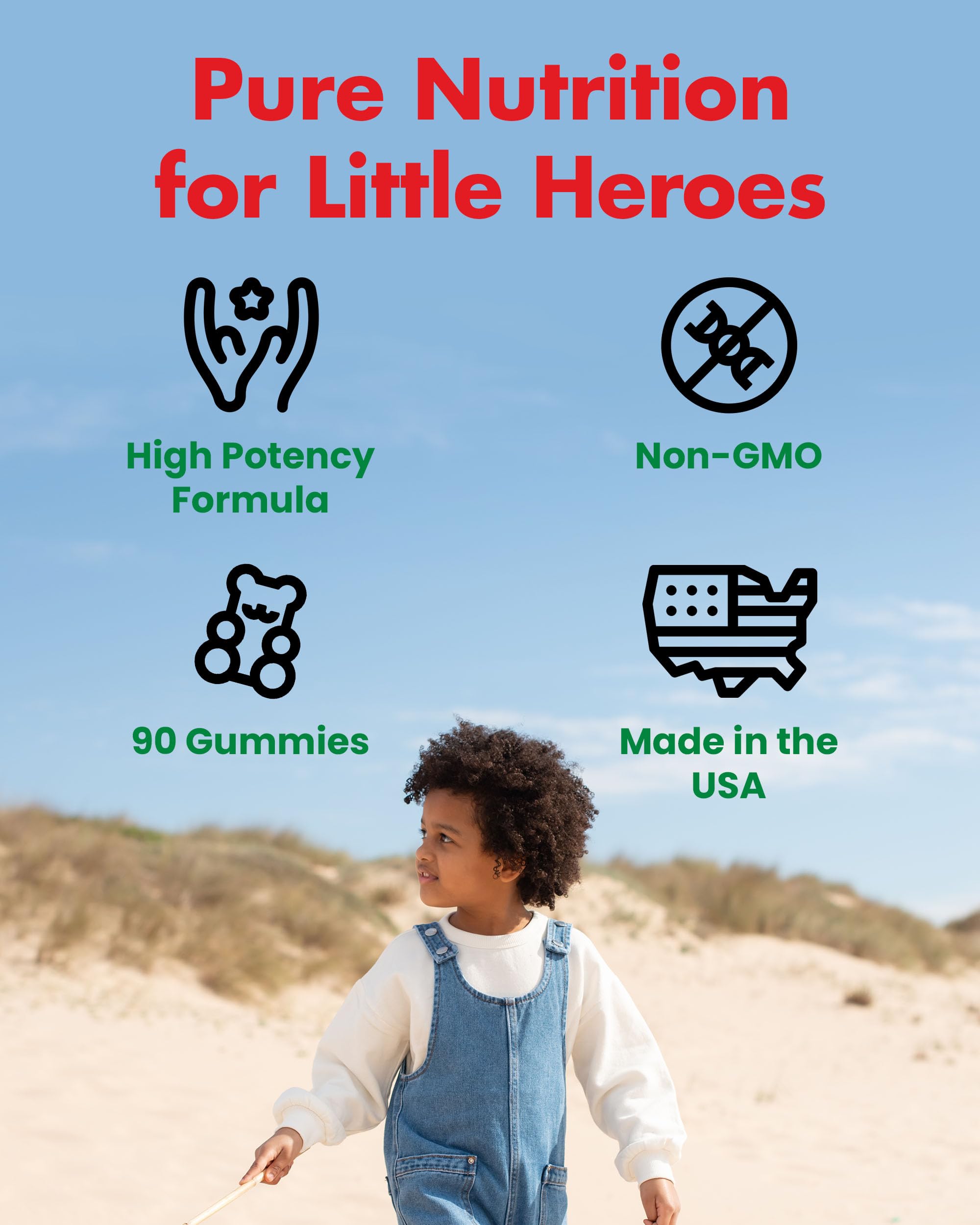 Olayinka Vitamin Multivitamin for Kids – High Potency Children's Immune Support with Vitamin C, Vitamin A, Vitamin E, Choline, Zinc & More – Vegetarian Vitamin Gummies for Kids, 90 Count