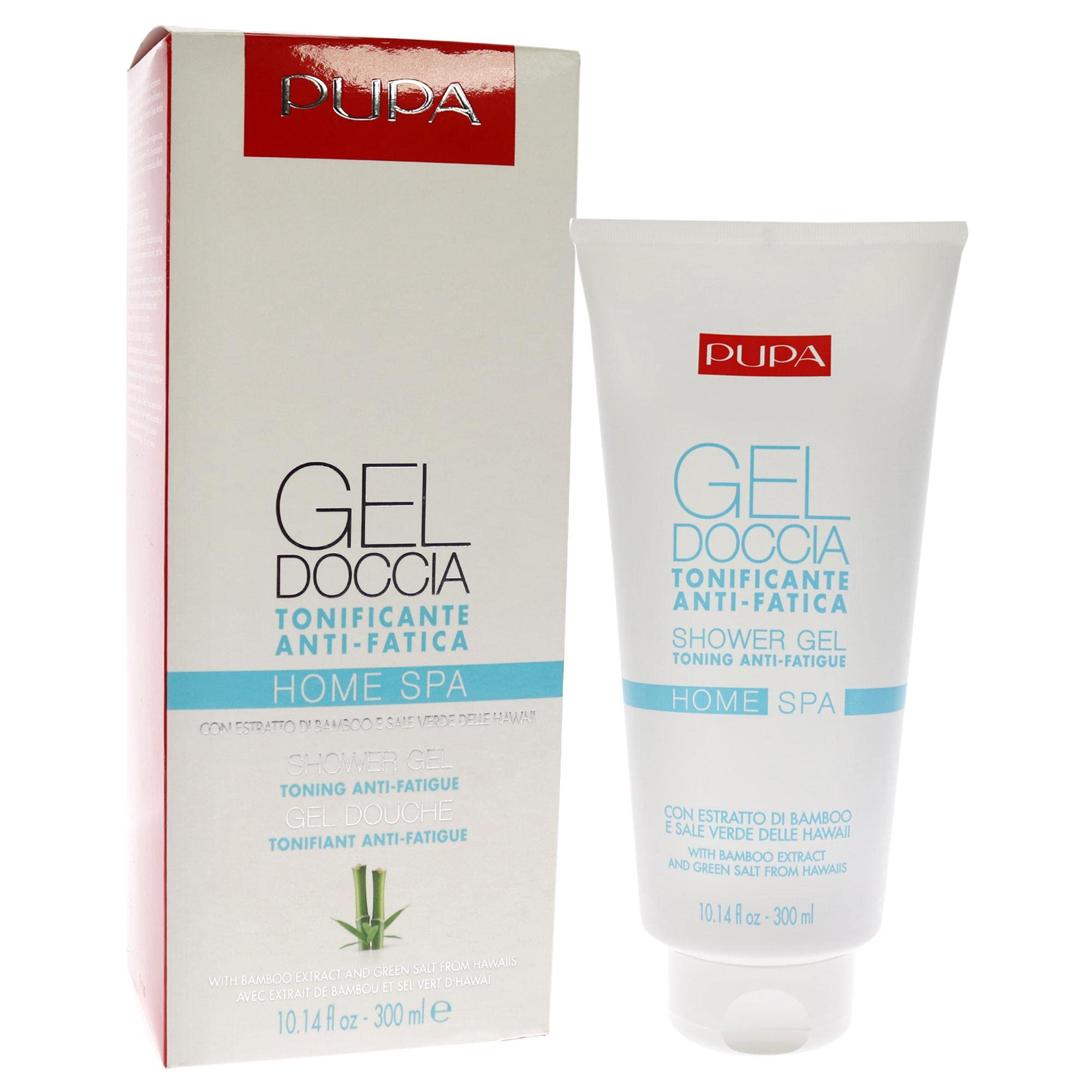 Pupa Milano Home Spa Refreshing Rebalancing Gel - A Gentle Cleanser - Soft And Beautifully Scented - For Toning and Revitalizing - Release The Scents Of Aromatherapy Oils - Bamboo Extract - 10.14 Oz