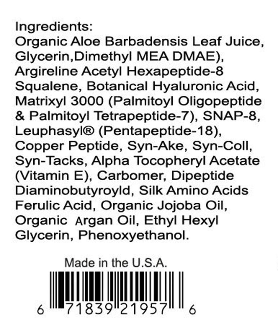 Magic Night Serum-No Needle Alternative-Pure Argireline Peptides Overnight Firming Serum-Argireline, Matrixyl 3000, SNAP-8, Pentapeptide-18 (Leuphasyl), SYN-AKE, Copper Peptide,Syn-Coll, Syn-Tacks