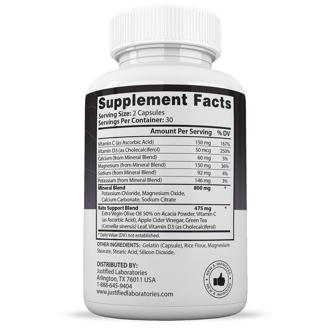 Advanced Keto 1500 Keto Pills 1275MG New & Improved Formula Contains Apple Cider Vinegar Extra Virgin Olive Oil Powder Green Tea Leaf 60 Capsules