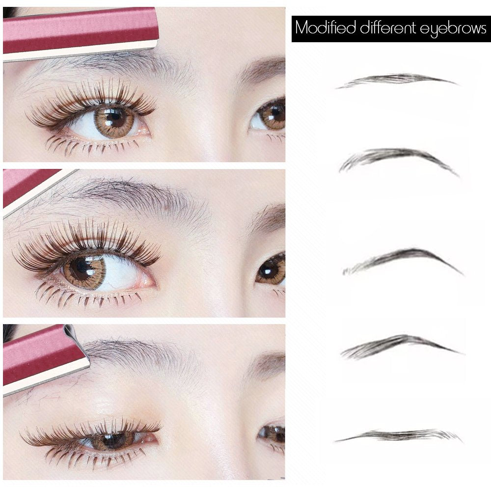 Eyebrow Trimmer, Completely Stainless Steel Eyebrow Razor Shaper for Men and Women, Grooming Shavers(10 pcs/box)