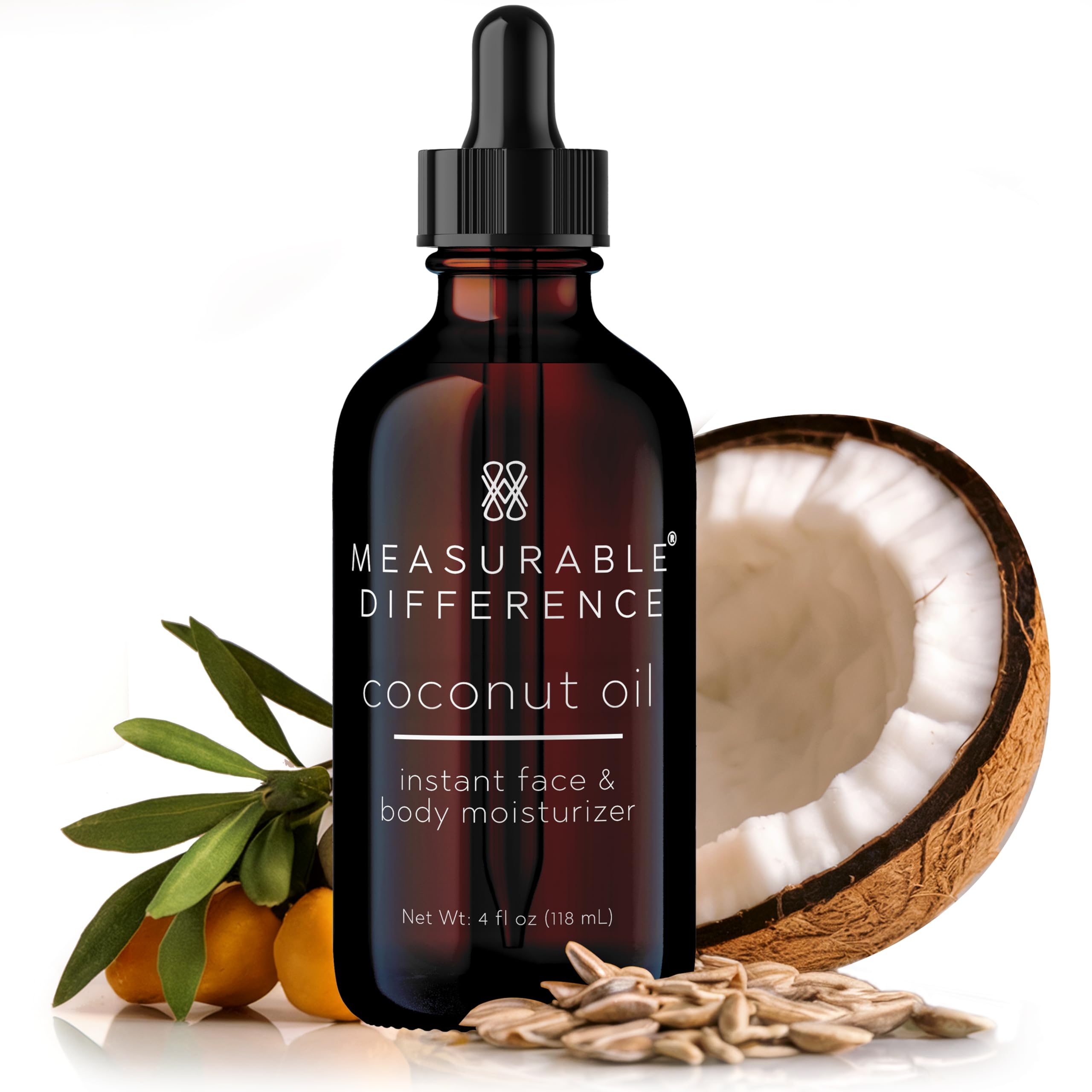 Coconut Oil with Vitamin E & Caprylic Acid | Hydrating Face & Body Moisturizer for Skin | Reduces Scars & Stretch Marks | Deep Nourishment for Hair Growth | 100% Pure & Fractionated, 4Oz