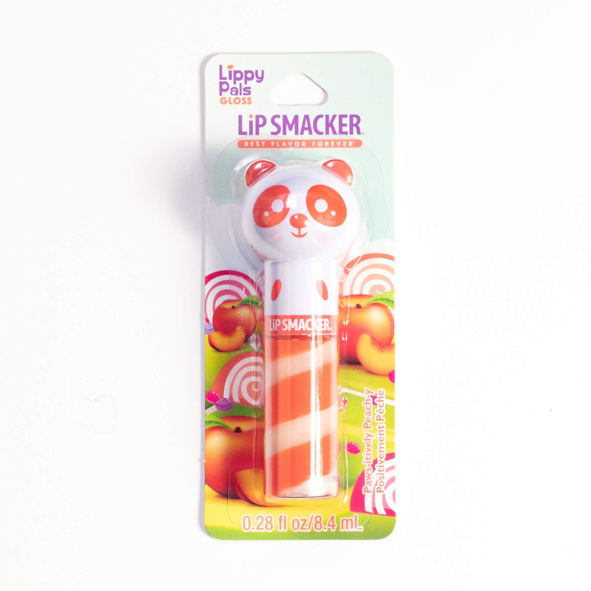 Lip Smacker Lippy pal swirl lip gloss, Panda - Paws-Itively Peachy, 0.14 Ounce