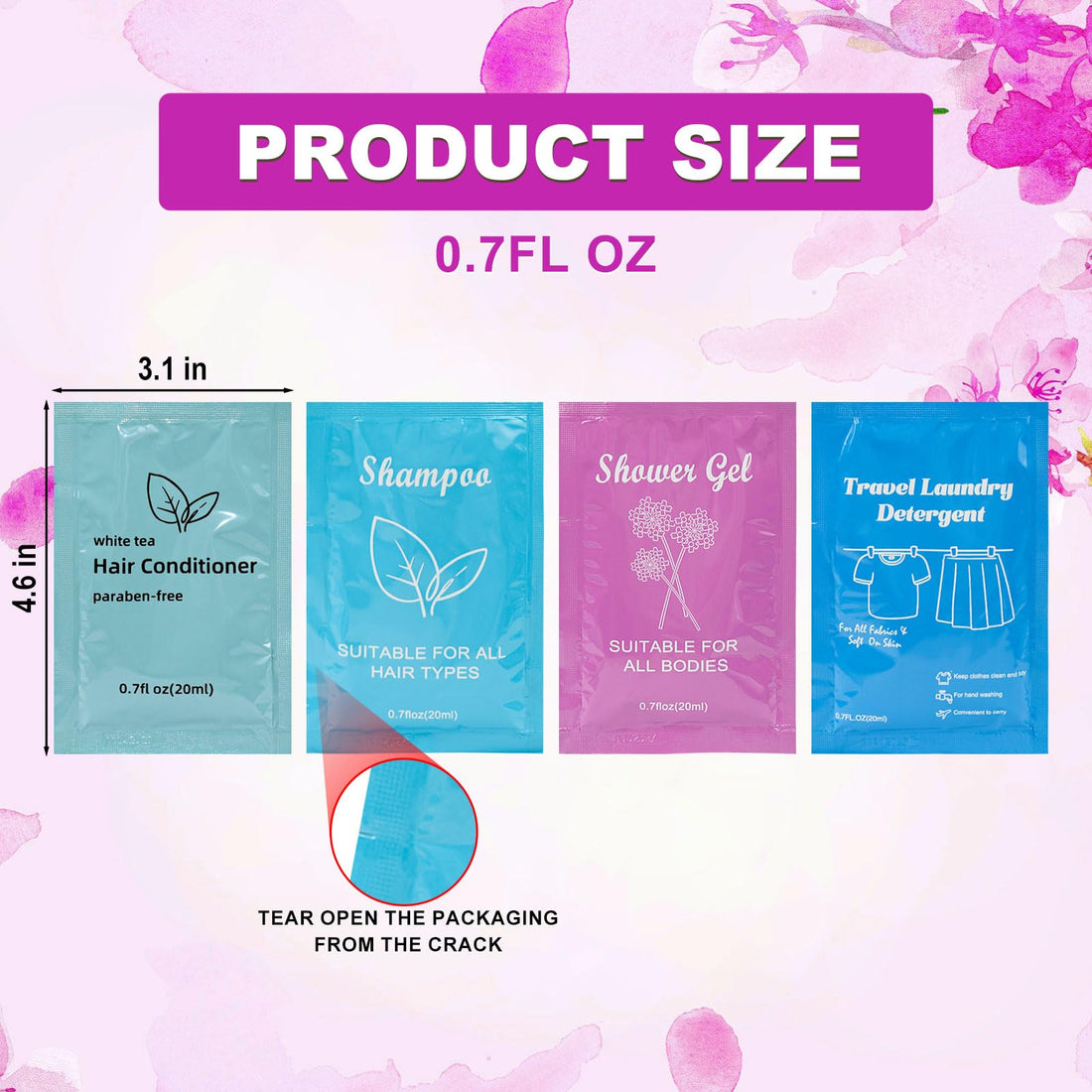 Body Wash Shampoo Conditioner Set Travel 0.7fl Oz,Shampoo Bulk and Travel Size Liquid Laundry Detergent 0.7floz for Hand Washing,Bulk Hygiene Kits for Homeless Guests (pack of 10)