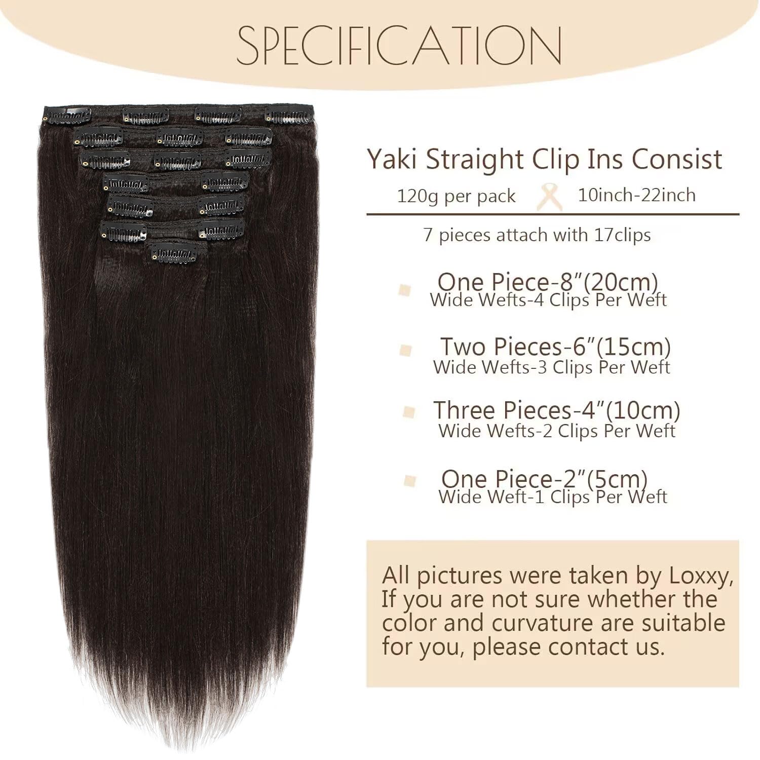 Italian Yaki Straight Hair Clip In Hair Extensions 100% Real Remy Human Hair 8A Grade Thick Virgin Hair Clip Ins 4C African Americans Full Head Natural Color For Black Women 7pcs/set 120g/set 10 Inch