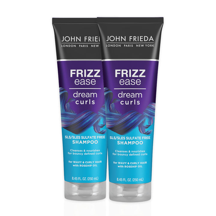 John Frieda Anti Frizz, Frizz Ease Dream Curls Shampoo, SLS/SLES Sulfate Free Shampoo for Curly Hair, Helps Control Frizz, with Curl Enhancing Technology, 8.45 Fl Oz, Pack of 2