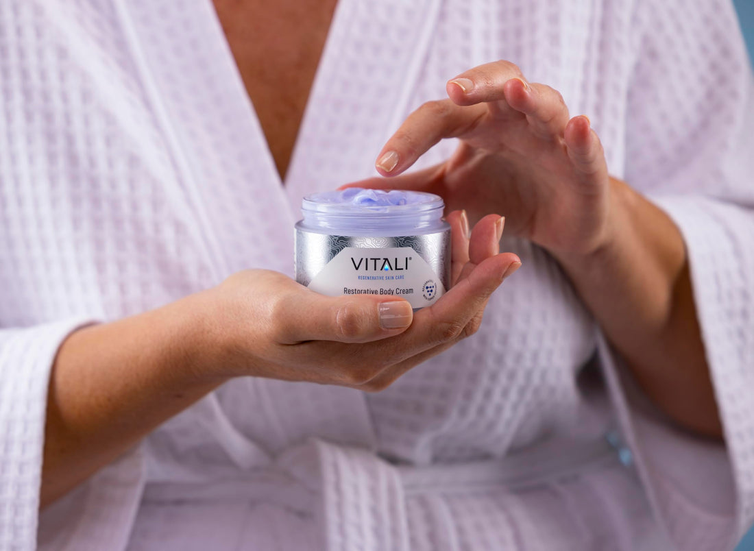Vitali Restorative Body Cream with Copper Peptides: Premium Age Reducing Moisturizing Cream to Hydrate and Protect Skin from Wrinkles and Free Radicals - 1.69 fl. oz.