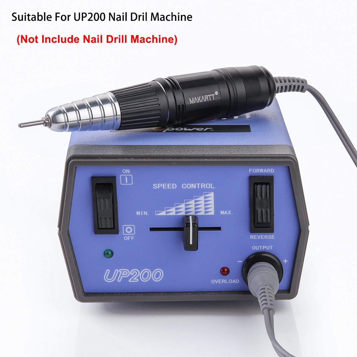 Makartt 30000RPM Up200 Nail Drill Handpiece 3 Pins Professional E File for Gel Nail Drill Bit Black
