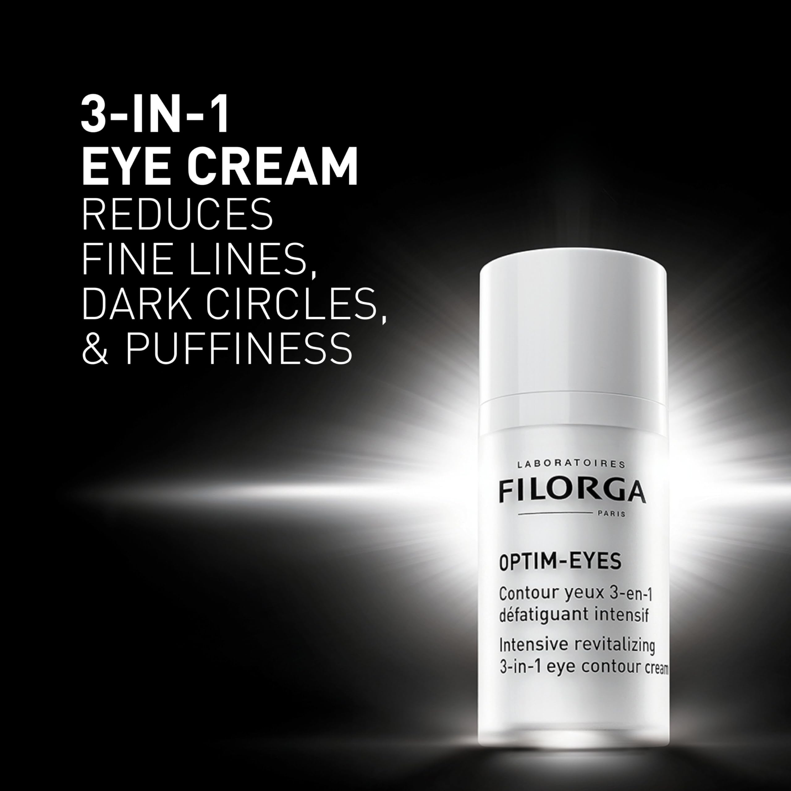 Filorga Optim-Eyes Eye Cream, Revitalizing 3-in-1 Skin Treatment for Rapid Reduction of Dark Circles, Wrinkles & Puffiness Around the Eyes, 0.5 fl. oz.