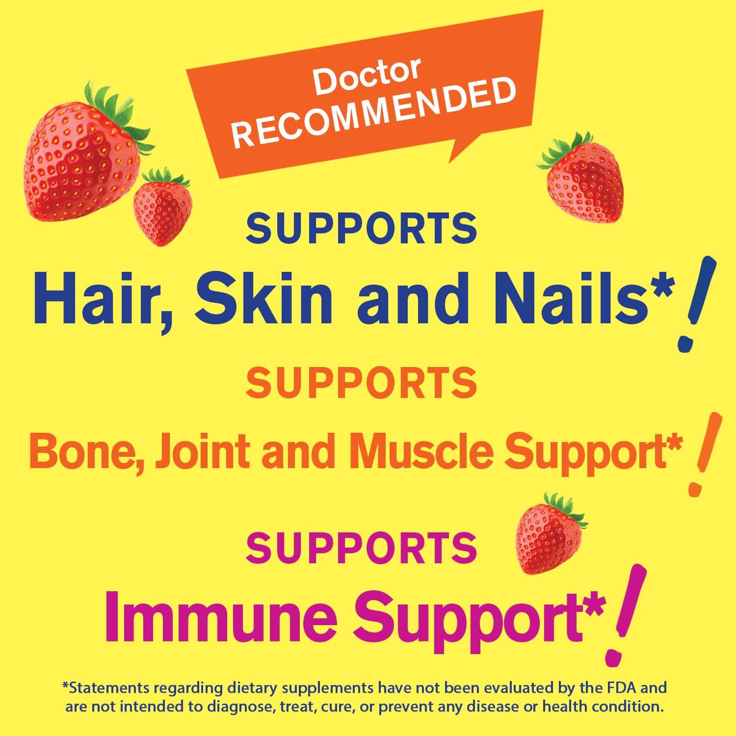 WellYeah Collagen Gummies with Vitamin C | Collagen for Women and Men | Hair, Skin, and Nails Support | Strawberry Flavor | Gluten and Nut Free | Non GMO | 60 Count