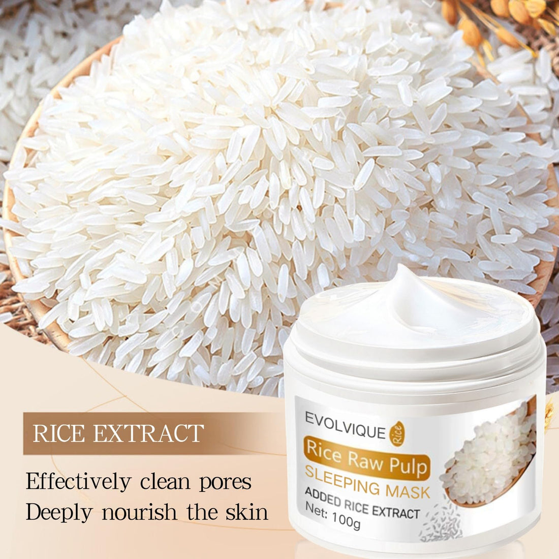 Rice Overnight Face Mask Skincare - Hydrating Face Mask Skin Care - Moisturizing Face Mask for Women Skincare - Night Cream for Face - Night Moisturizer for Face - Sleeping Mask for Women