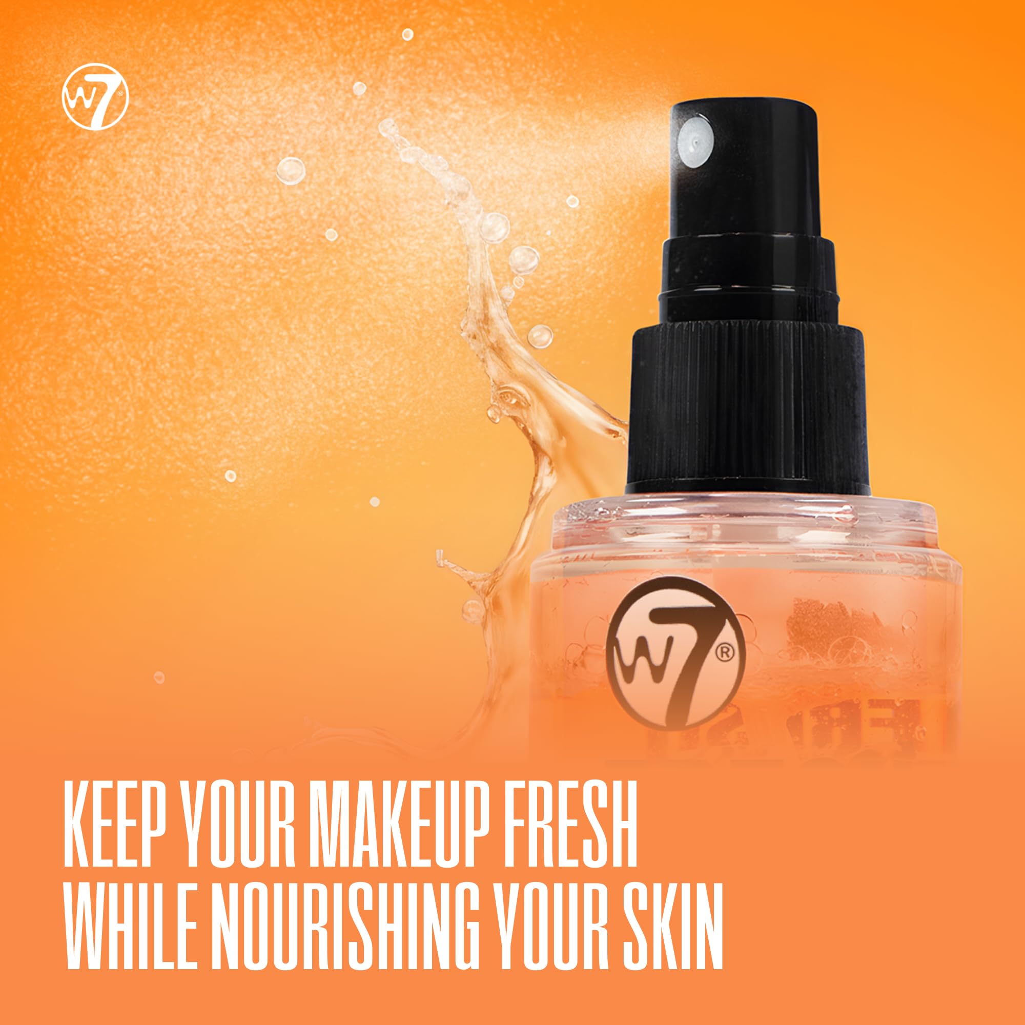 W7 Fresh Grip Soothing Setting Spray - Hydrating Bi-Phase Formula with Hyaluronic Acid & Vitamin E for Long-Lasting Makeup Hold, 3.38 fl oz